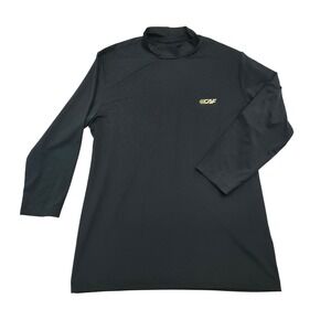 CAF Performance Mock Neck Long Sleeve Athletic Shirt Mens Size 100 L Black Korea